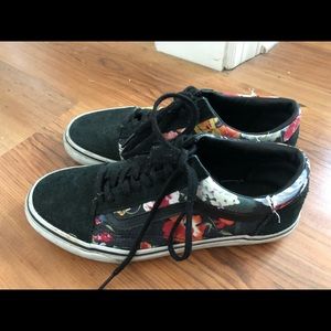 Black and floral vans